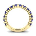 Wide Shared Prong Blue Sapphire Ring (1.92 CTW) Side View