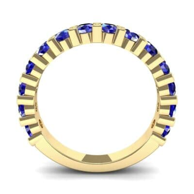 Wide Shared Prong Blue Sapphire Ring (1.92 CTW) Side View