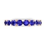 Wide Shared Prong Blue Sapphire Ring (1.92 CTW) Top Flat View