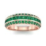 Three-Row Split Band Emerald Ring (1 CTW) Top Dynamic View