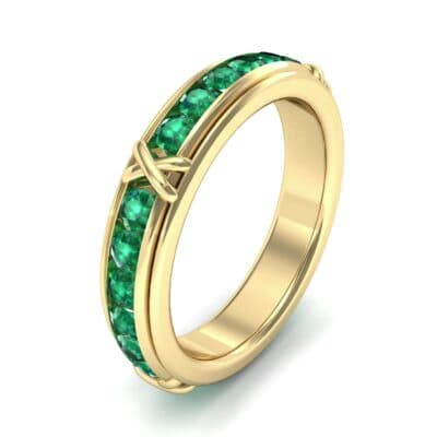 Crosses Channel-Set Emerald Eternity Ring (2.31 CTW) Perspective View