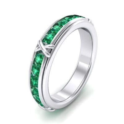 Crosses Channel-Set Emerald Eternity Ring (2.31 CTW) Perspective View
