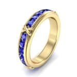 Crosses Channel-Set Blue Sapphire Eternity Ring (2.31 CTW) Perspective View