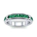 Crosses Channel-Set Emerald Eternity Ring (2.31 CTW) Top Dynamic View