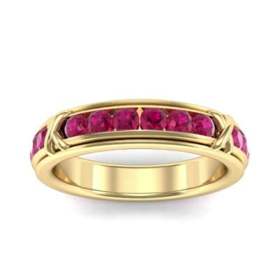 Crosses Channel-Set Ruby Eternity Ring (2.31 CTW) Top Dynamic View