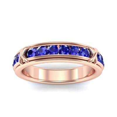 Crosses Channel-Set Blue Sapphire Eternity Ring (2.31 CTW) Top Dynamic View