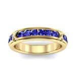 Crosses Channel-Set Blue Sapphire Eternity Ring (2.31 CTW) Top Dynamic View