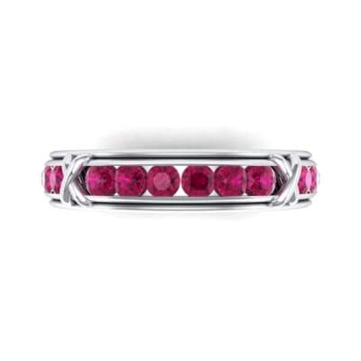 Crosses Channel-Set Ruby Eternity Ring (2.31 CTW) Top Flat View