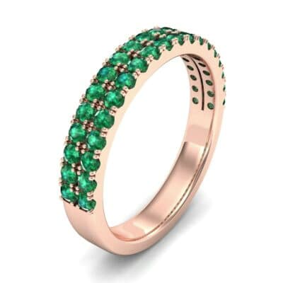 Double-Row Emerald Ring (0.76 CTW) Perspective View