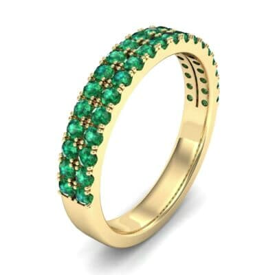 Double-Row Emerald Ring (0.76 CTW) Perspective View