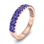 Double-Row Blue Sapphire Ring (0.76 CTW) Perspective View