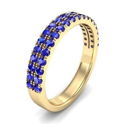 Double-Row Blue Sapphire Ring (0.76 CTW) Perspective View