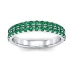 Double-Row Emerald Ring (0.76 CTW) Top Dynamic View