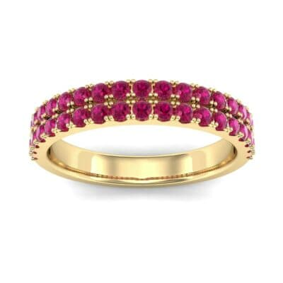 Double-Row Ruby Ring (0.76 CTW) Top Dynamic View