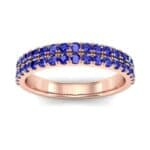 Double-Row Blue Sapphire Ring (0.76 CTW) Top Dynamic View