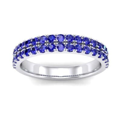 Double-Row Blue Sapphire Ring (0.76 CTW) Top Dynamic View