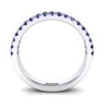 Double-Row Blue Sapphire Ring (0.76 CTW) Side View