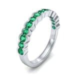 Contoured Channel-Set Emerald Ring (0.58 CTW) Perspective View