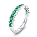 Contoured Channel-Set Emerald Ring (0.58 CTW) Perspective View