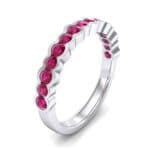 Contoured Channel-Set Ruby Ring (0.58 CTW) Perspective View