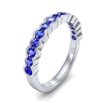 Contoured Channel-Set Blue Sapphire Ring (0.58 CTW) Perspective View
