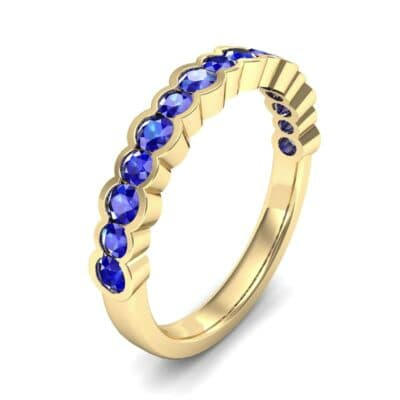 Contoured Channel-Set Blue Sapphire Ring (0.58 CTW) Perspective View