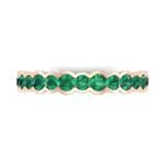 Contoured Channel-Set Emerald Ring (0.58 CTW) Top Flat View