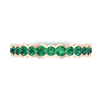 Contoured Channel-Set Emerald Ring (0.58 CTW) Top Flat View