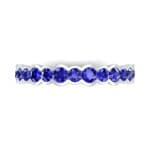 Contoured Channel-Set Blue Sapphire Ring (0.58 CTW) Top Flat View
