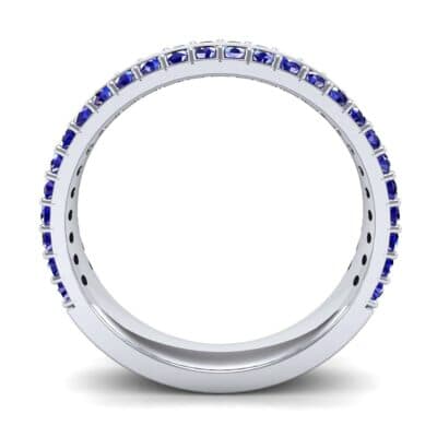 Double Blue Sapphire Edge Ring (1.04 CTW) Side View