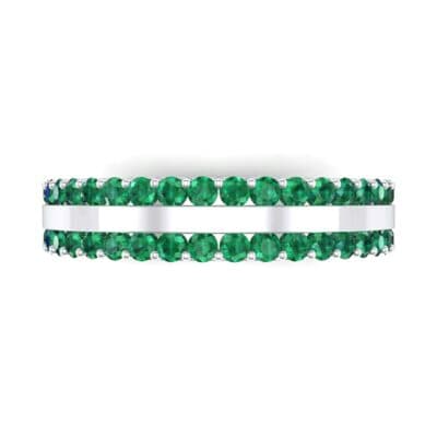 Double Emerald Edge Ring (1.04 CTW) Top Flat View