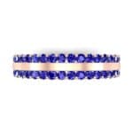 Double Blue Sapphire Edge Ring (1.04 CTW) Top Flat View