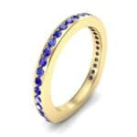 Squared Shank Blue Sapphire Ring (0.58 CTW) Perspective View