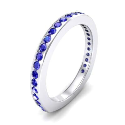 Squared Shank Blue Sapphire Ring (0.58 CTW) Perspective View