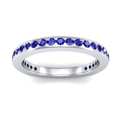 Squared Shank Blue Sapphire Ring (0.58 CTW) Top Dynamic View