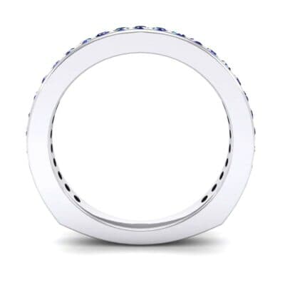 Squared Shank Blue Sapphire Ring (0.58 CTW) Side View