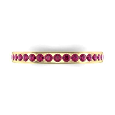 Squared Shank Ruby Ring (0.58 CTW) Top Flat View