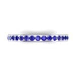 Squared Shank Blue Sapphire Ring (0.58 CTW) Top Flat View