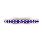Squared Shank Blue Sapphire Ring (0.58 CTW) Top Flat View