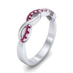 Half Pave Twist Ruby Ring (0.18 CTW) Perspective View