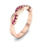 Half Pave Twist Ruby Ring (0.18 CTW) Perspective View