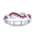 Half Pave Twist Ruby Ring (0.18 CTW) Top Dynamic View