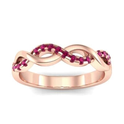 Half Pave Twist Ruby Ring (0.18 CTW) Top Dynamic View