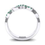 Half Pave Twist Emerald Ring (0.18 CTW) Side View