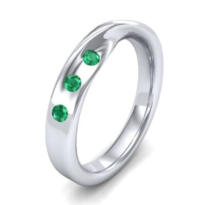 Single Twist Flush-Set Emerald Ring (0.18 CTW) Perspective View