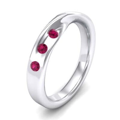Single Twist Flush-Set Ruby Ring (0.18 CTW) Perspective View