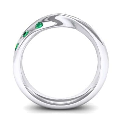 Single Twist Flush-Set Emerald Ring (0.18 CTW) Side View