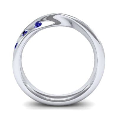 Single Twist Flush-Set Blue Sapphire Ring (0.18 CTW) Side View