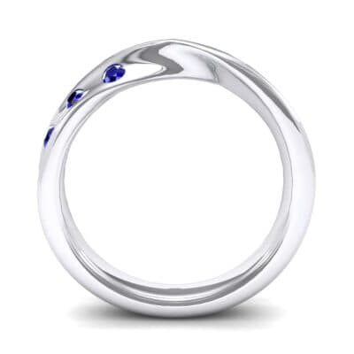 Single Twist Flush-Set Blue Sapphire Ring (0.18 CTW) Side View