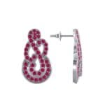 Pave Clef Ruby Earrings (1.06 CTW) Top Dynamic View